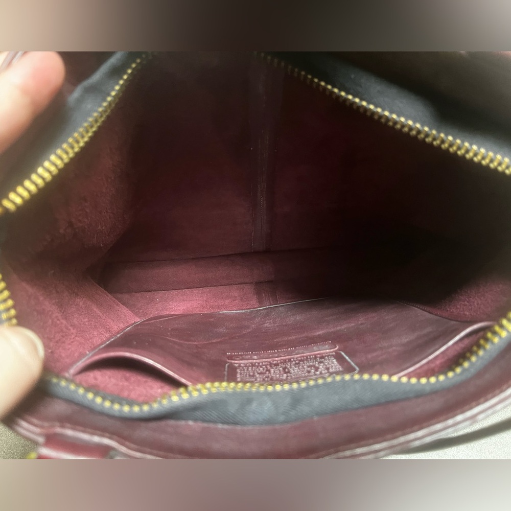 Vintage Coach Bonnie Cashin "Skinny Tote" Kisslock Coin Pouch in Burgundy - Picture 10 of 11